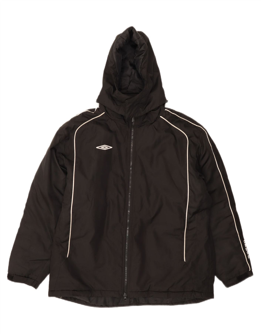UMBRO Chaqueta acolchada extragrande con capucha para mujer UK 46 Grande Poliéster negro