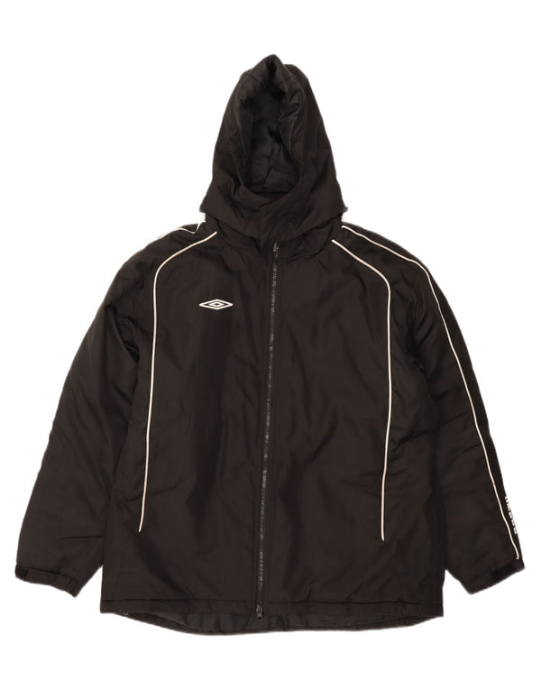 UMBRO Chaqueta acolchada extragrande con capucha para mujer UK 46 Grande Poliéster negro