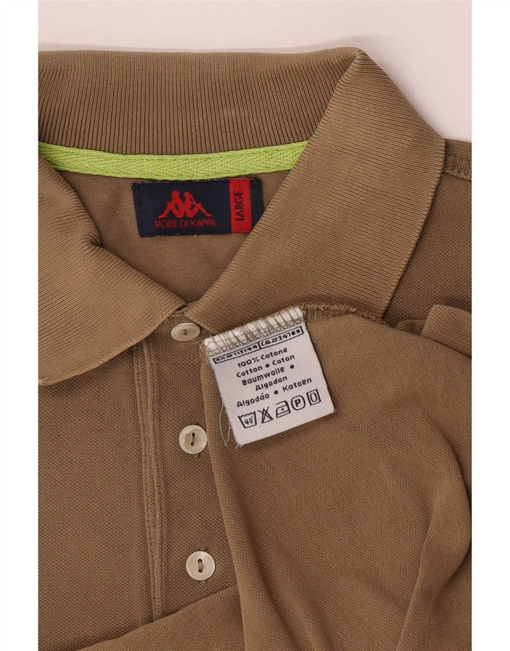 Kappa Polo Hombre Grande Caqui Algodón
