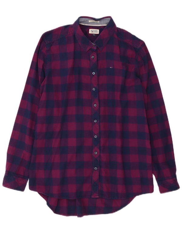 Tommy Hilfiger Camisa Sobrecamisa para Mujer UK 10 Small Purple Check