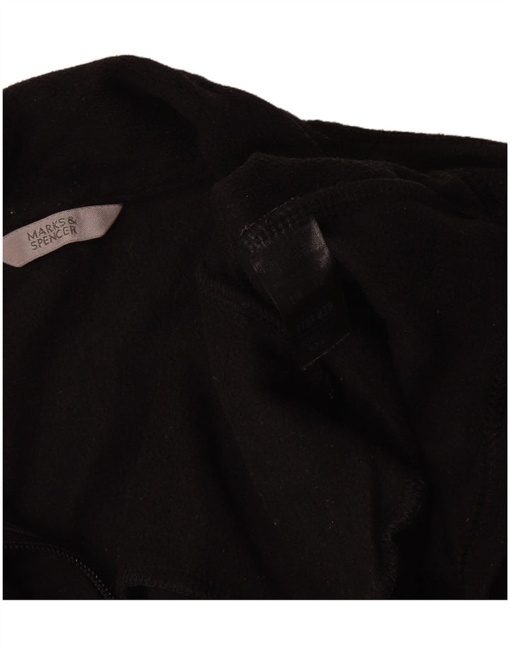 Chaqueta de Forro Polar para Mujer Marks & Spencer UK 12 Mediana Negra Poliéster