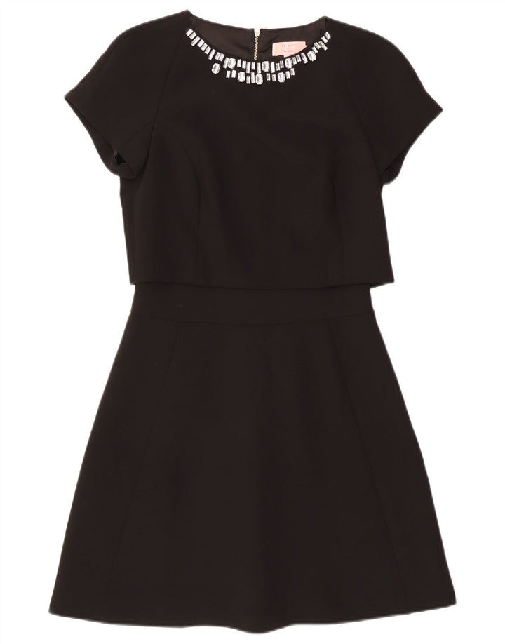 Ted Baker Vestido Acampanado para Mujer Talla 0 2XS Poliéster Negro