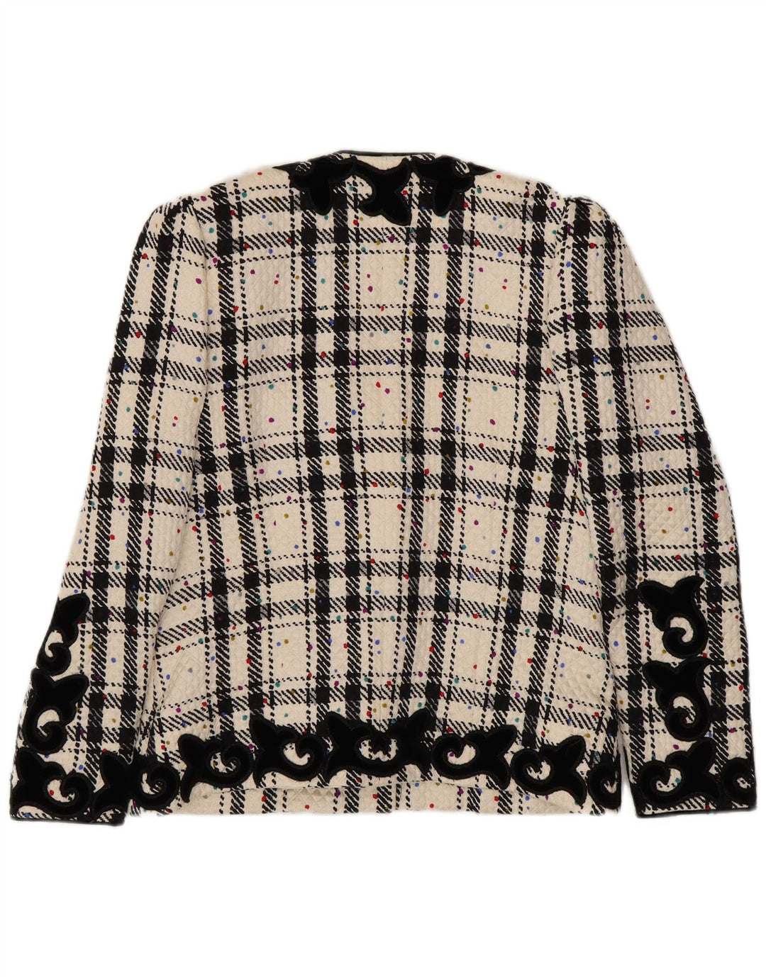 RENZO Chaqueta tipo blazer extragrande para mujer IT 40 Small Off White Check