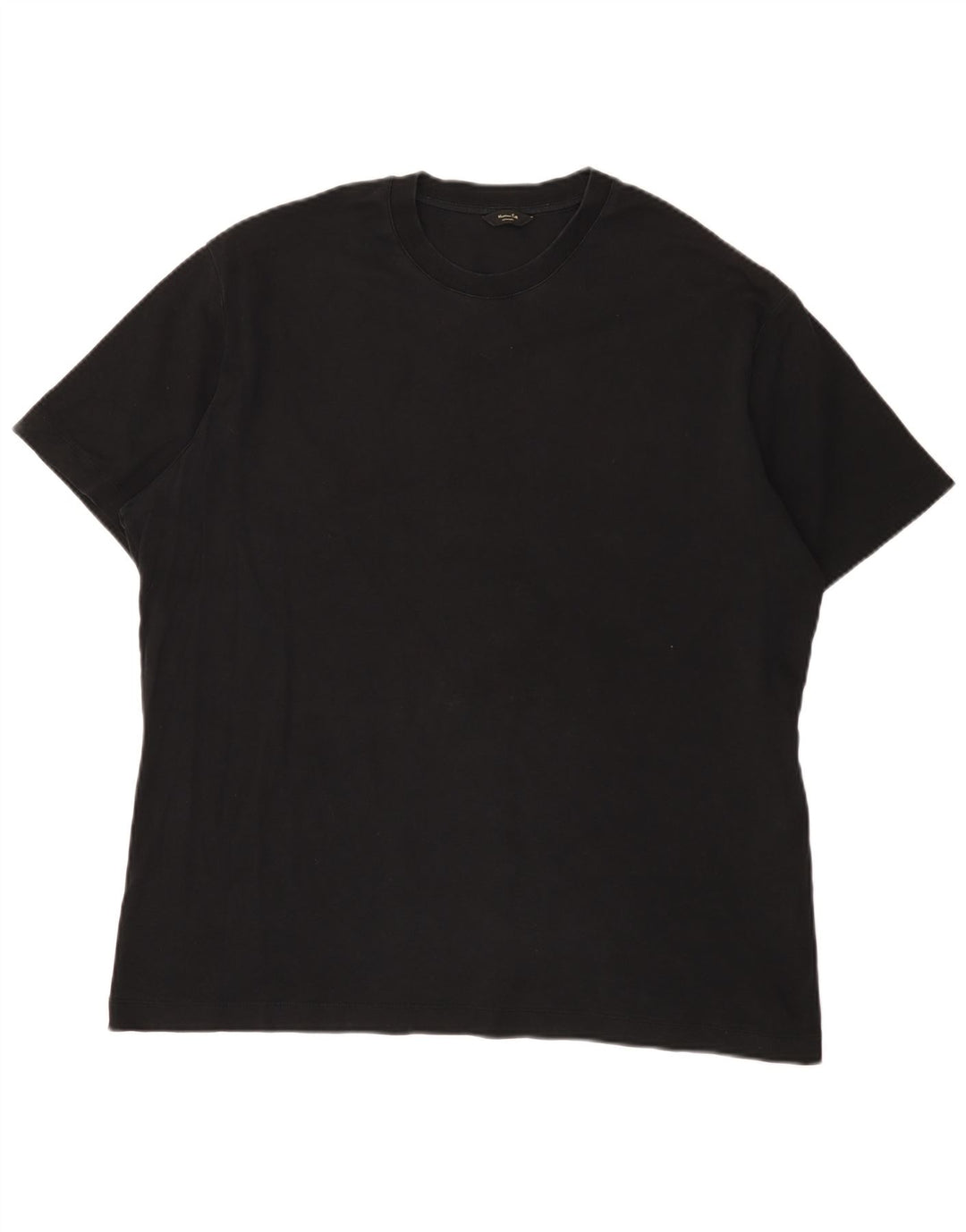 Massimo Dutti Camiseta Hombre Top 2XL Negro Algodón