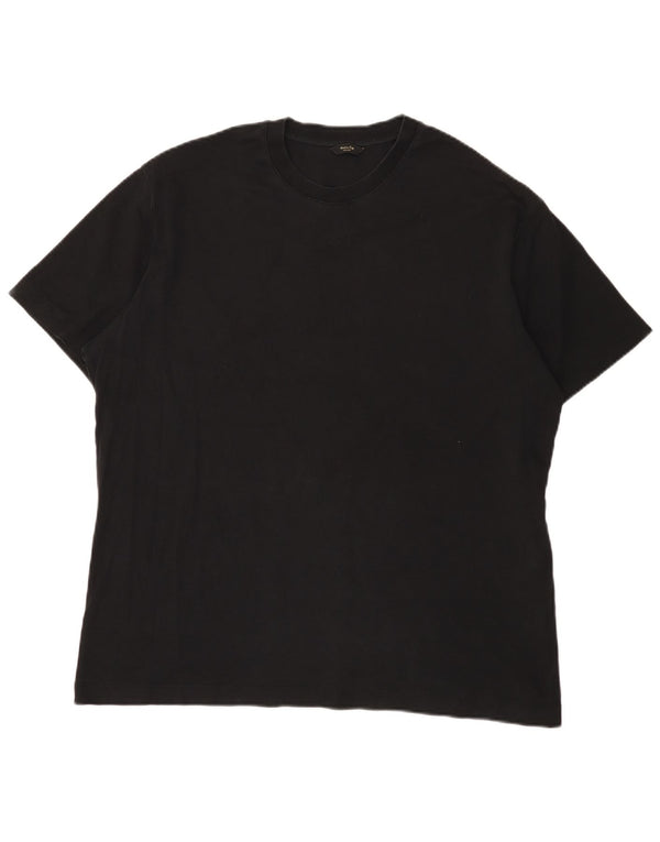 Massimo Dutti Camiseta Hombre Top 2XL Negro Algodón