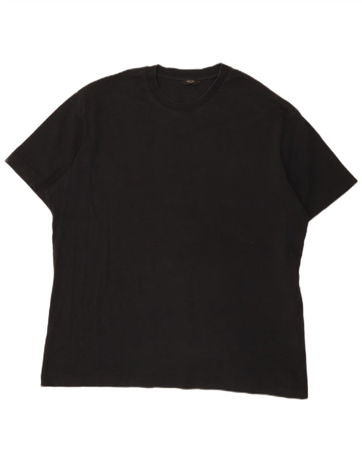 Massimo Dutti Camiseta Hombre Top 2XL Negro Algodón