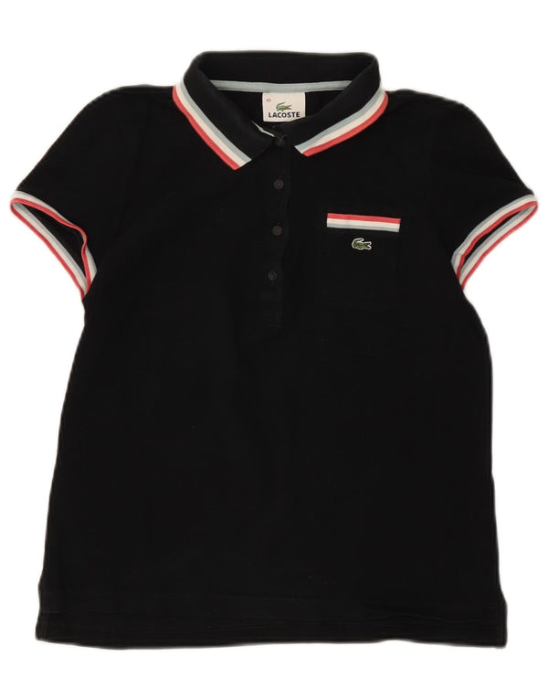 LACOSTE Polo de mujer talla 40 mediano algodón negro