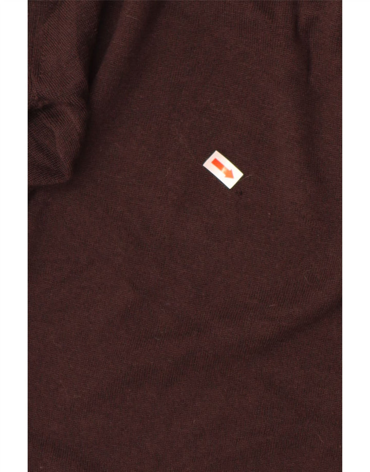 HOBBS Jersey con cuello barco para mujer, talla 12, color marrón medio, lana virgen