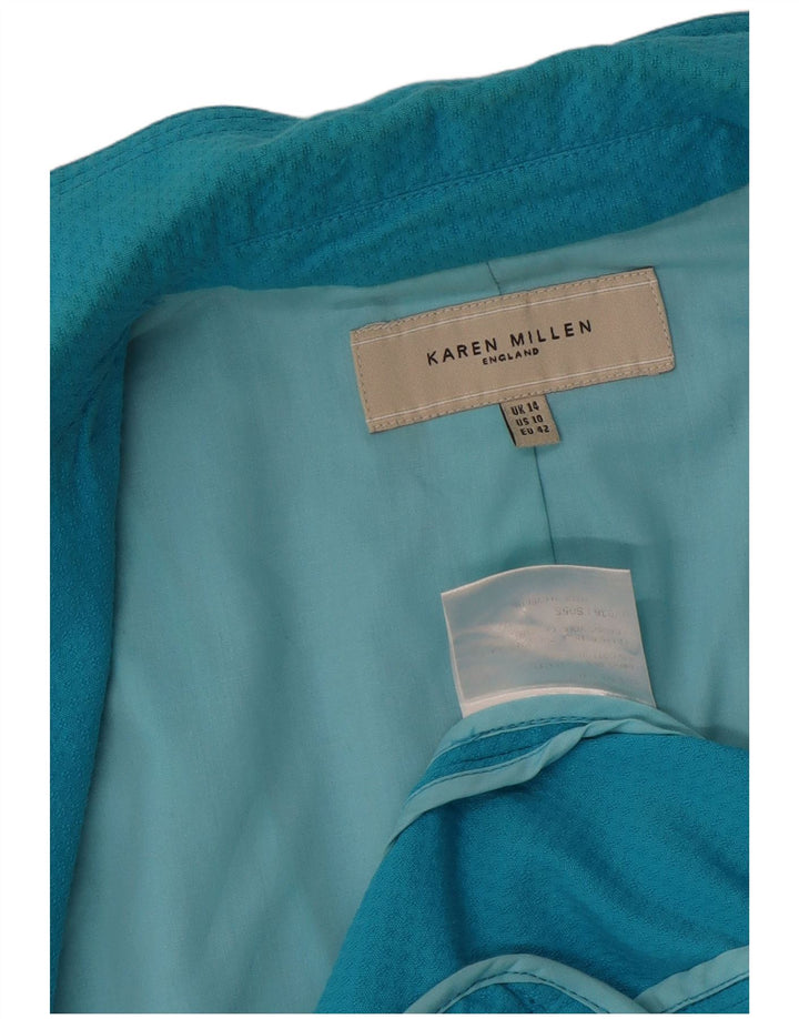 Karen Millen Chaqueta tipo blazer de 2 botones para mujer Reino Unido 44 Algodón azul mediano