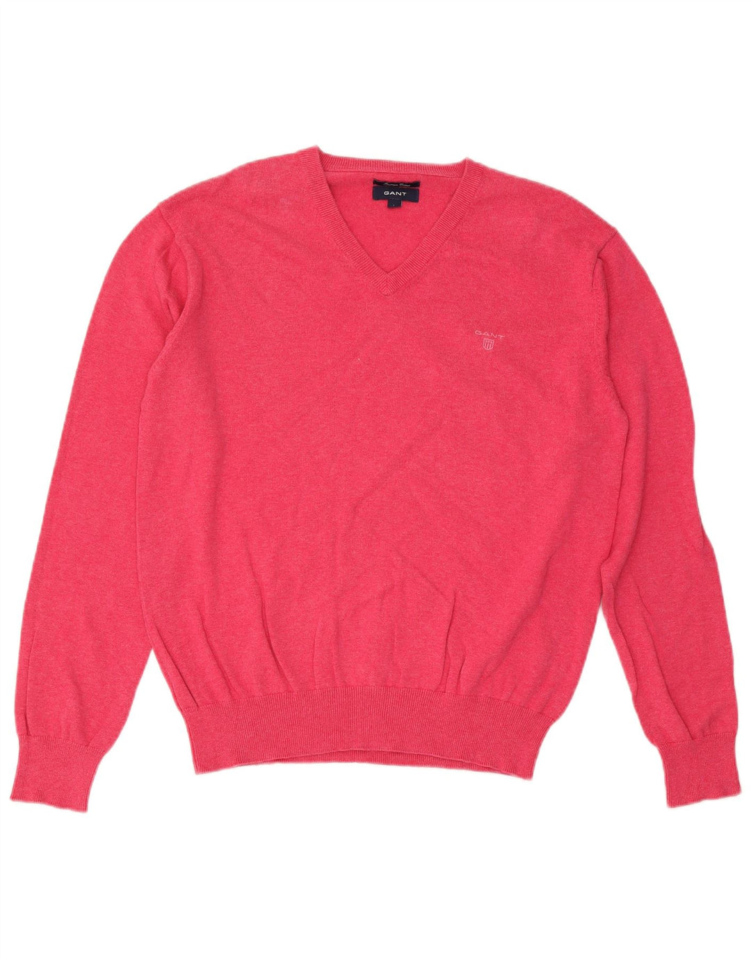 Gant Jersey con cuello en V para hombre, talla grande, algodón rosa