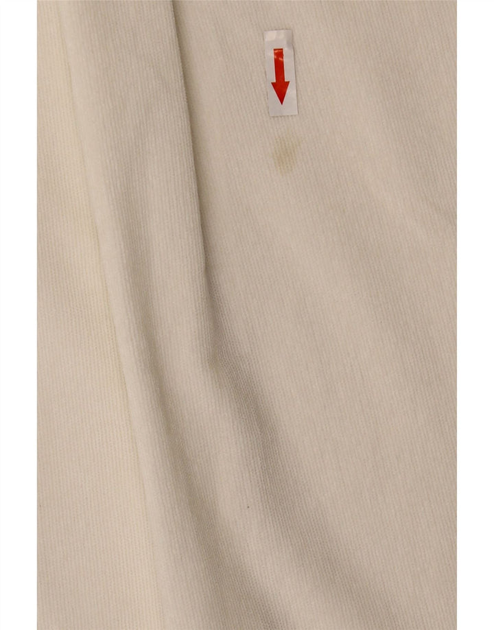 Zara Mujer Camisa De Pana Extragrande UK 10 Small Poliéster Blanco