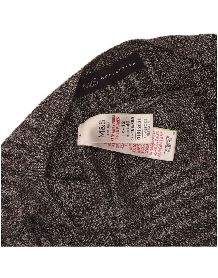 Marks & Spencer Suéter tipo jersey con cuello barco para mujer Reino Unido 40 Gris medio moteado
