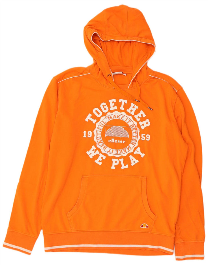 ELLESSE Sudadera con capucha gráfica para hombre XL Naranja Algodón
