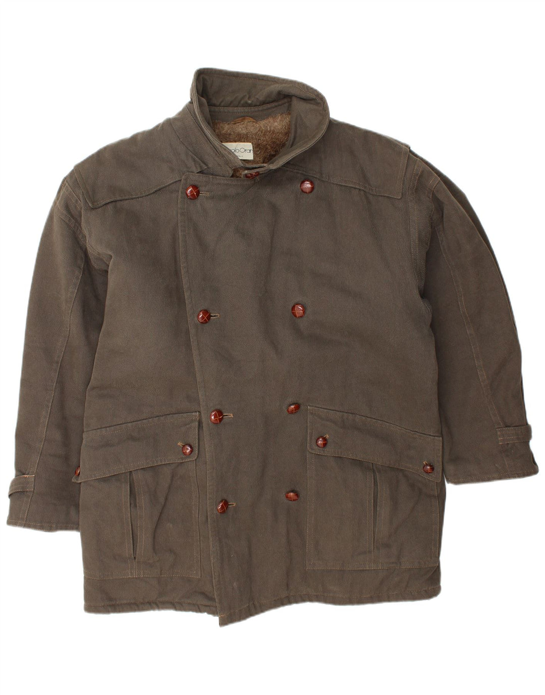 VINTAGE Chaqueta Sherpa para hombre Reino Unido 40 Algodón marrón grande