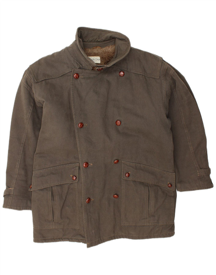 VINTAGE Chaqueta Sherpa para hombre Reino Unido 40 Algodón marrón grande