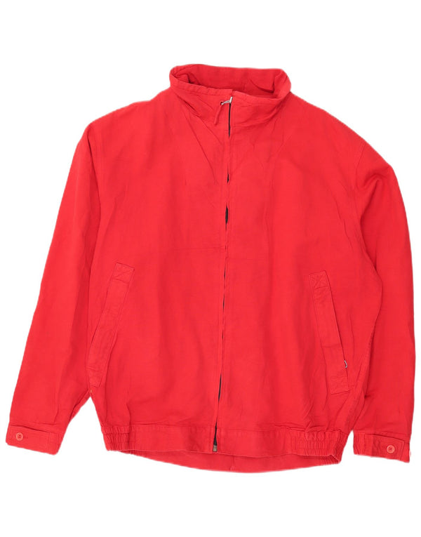 Vintage hombres bomber chaqueta Reino Unido 40 algodón rojo grande