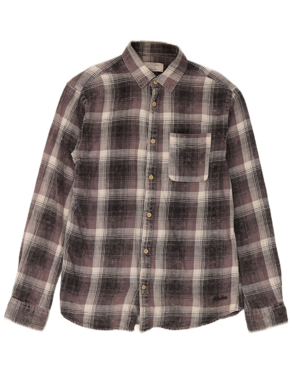 Jack & Jones Camisa De Franela De Algodón A Cuadros Gris Pequeño Hombre