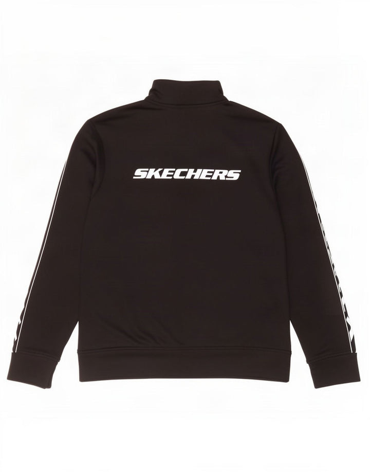 Skechers Chaqueta superior de chándal gráfico para mujer UK 40 Mediano Poliéster negro