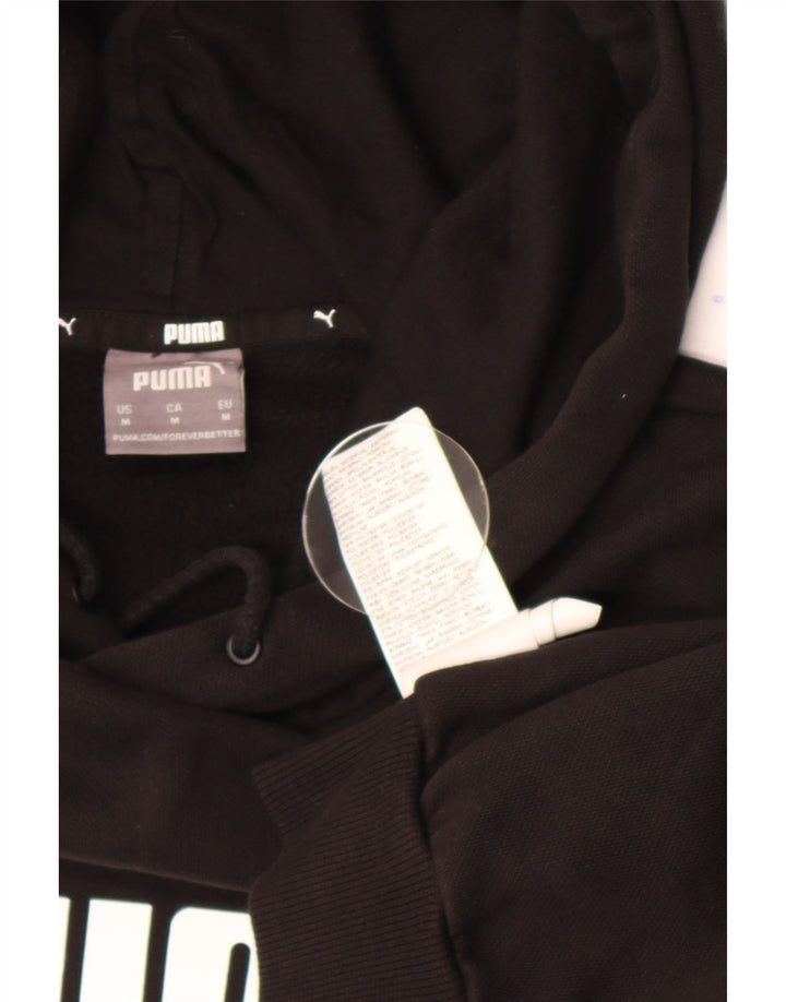 Puma Hombre Sudadera Con Capucha Gráfica Jersey De Algodón Negro Mediano