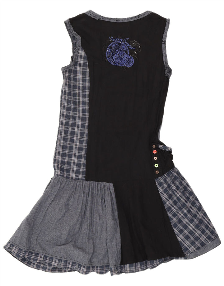Desigual Vestido De Cintura Caída Para Mujer EU 38 Medium Azul Marino Patchwork