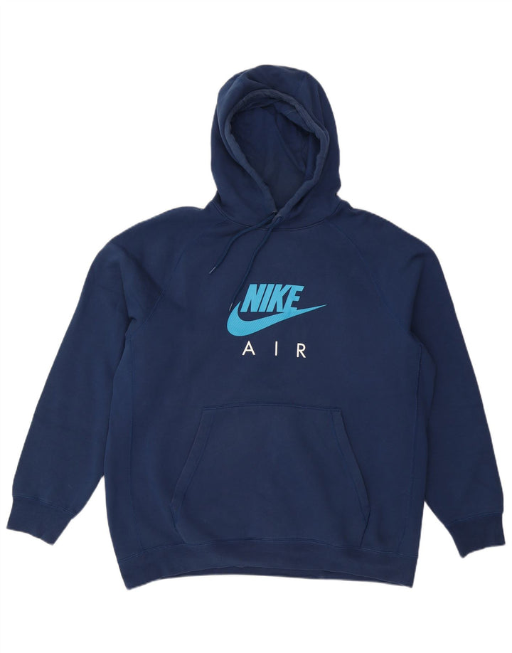 NIKE Hombre Air Graphic Sudadera con Capucha Jumper XL Azul Marino Algodón