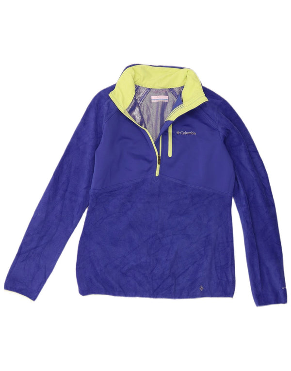 Columbia Mujer Omni-Heat Zip Neck Fleece Jumper UK 10 Small Poliéster azul