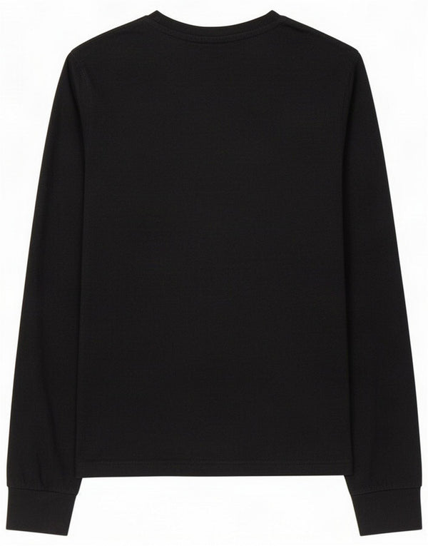 Ellesse Womens Graphic Top Long Sleeve UK 10 Small Black Colourblock