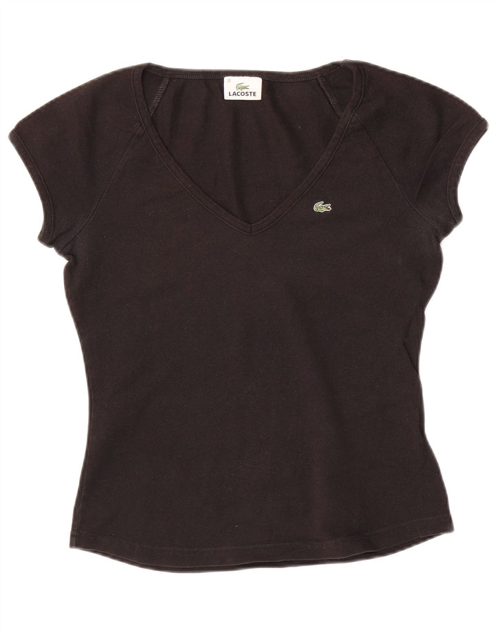 LACOSTE Camiseta Mujer Talla Superior 38 Mediano Negro Algodón