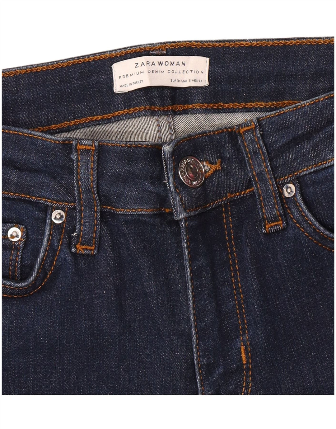 Zara Vaqueros Acampanados Mujer EU 34 2XS W24 L31 Azul Marino