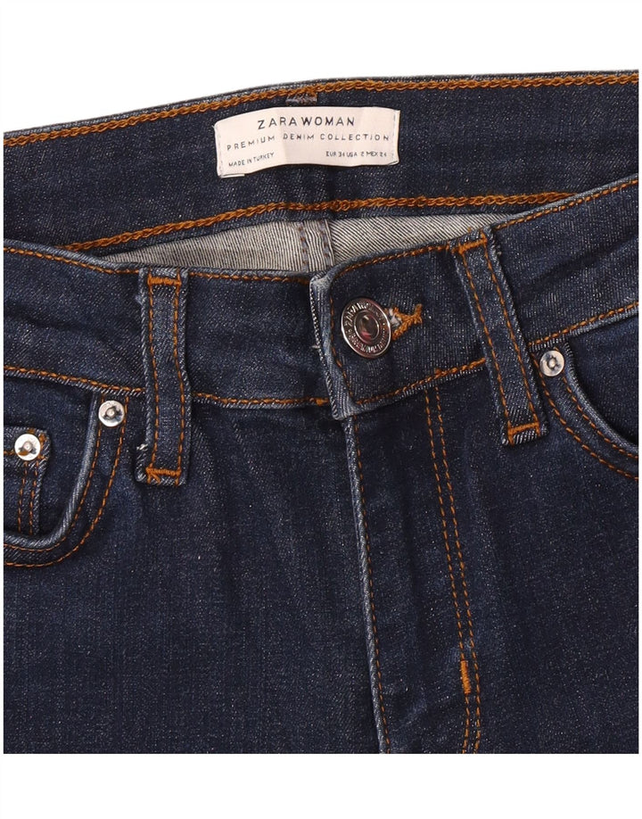 Zara Vaqueros Acampanados Mujer EU 34 2XS W24 L31 Azul Marino