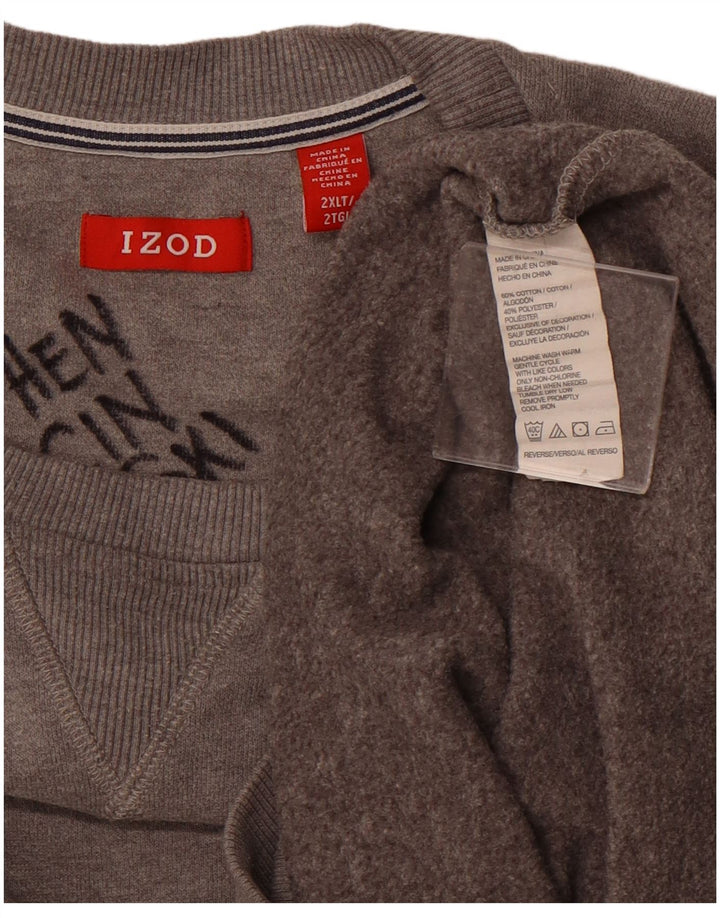 Izod Sudadera Hombre Jumper 2XL Gris Algodón