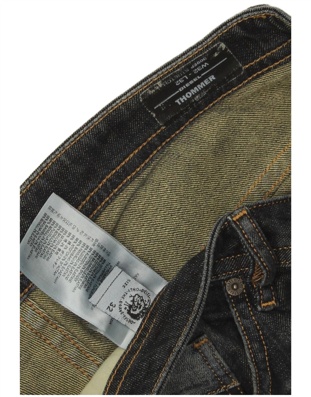 Diesel Hombre Thommer Slim Jeans W32 L32 Algodón Azul Marino