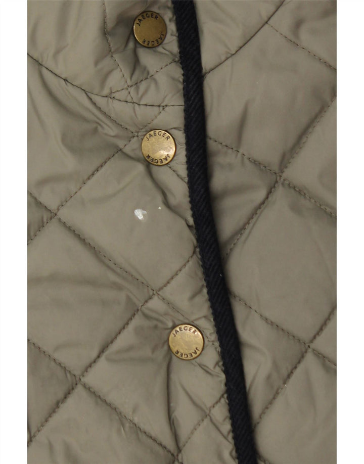 Jaeger Chaqueta acolchada para mujer UK 12 Medium Khaki Poliamida