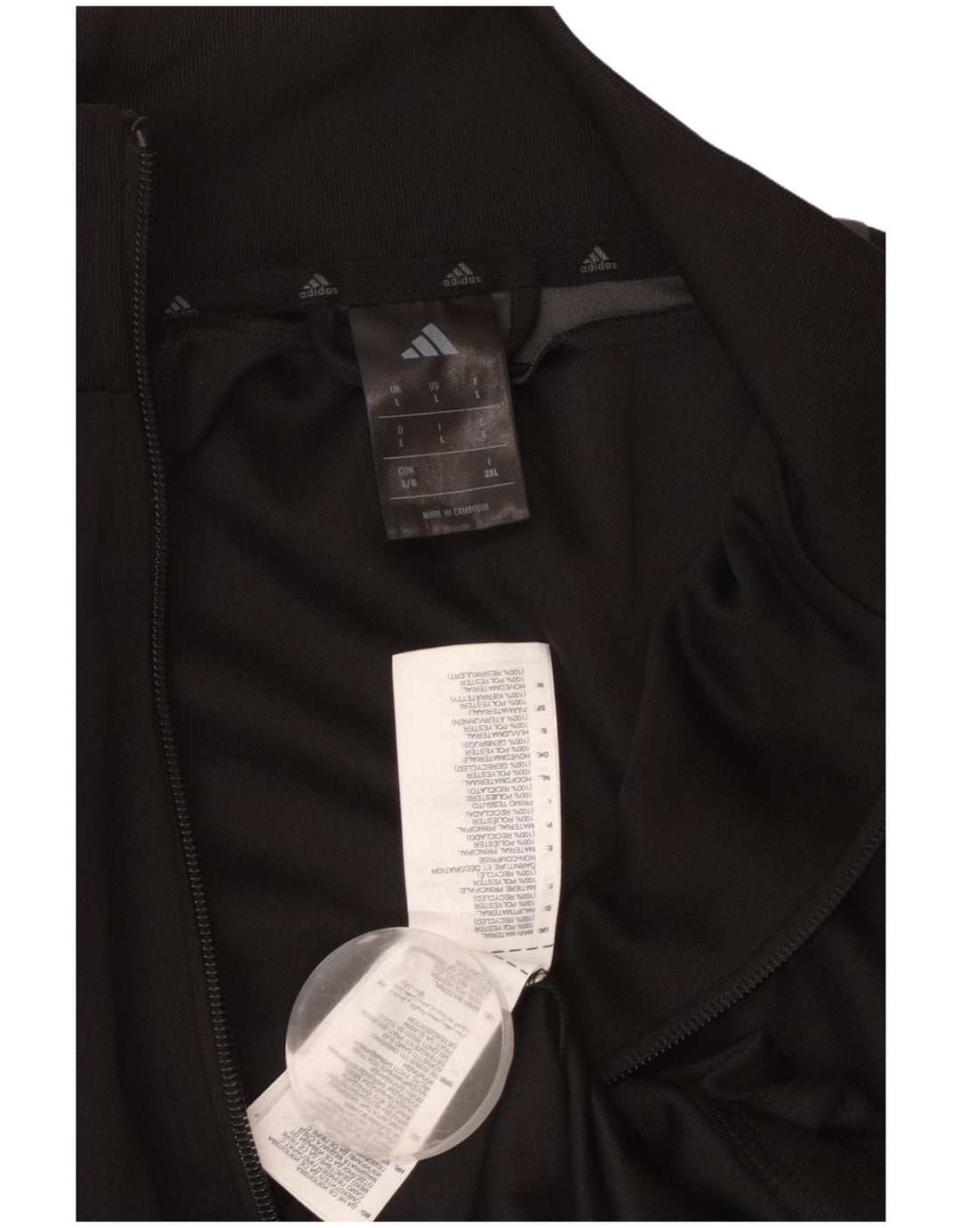 ADIDAS Chaqueta superior de chándal para hombre Poliéster negro grande