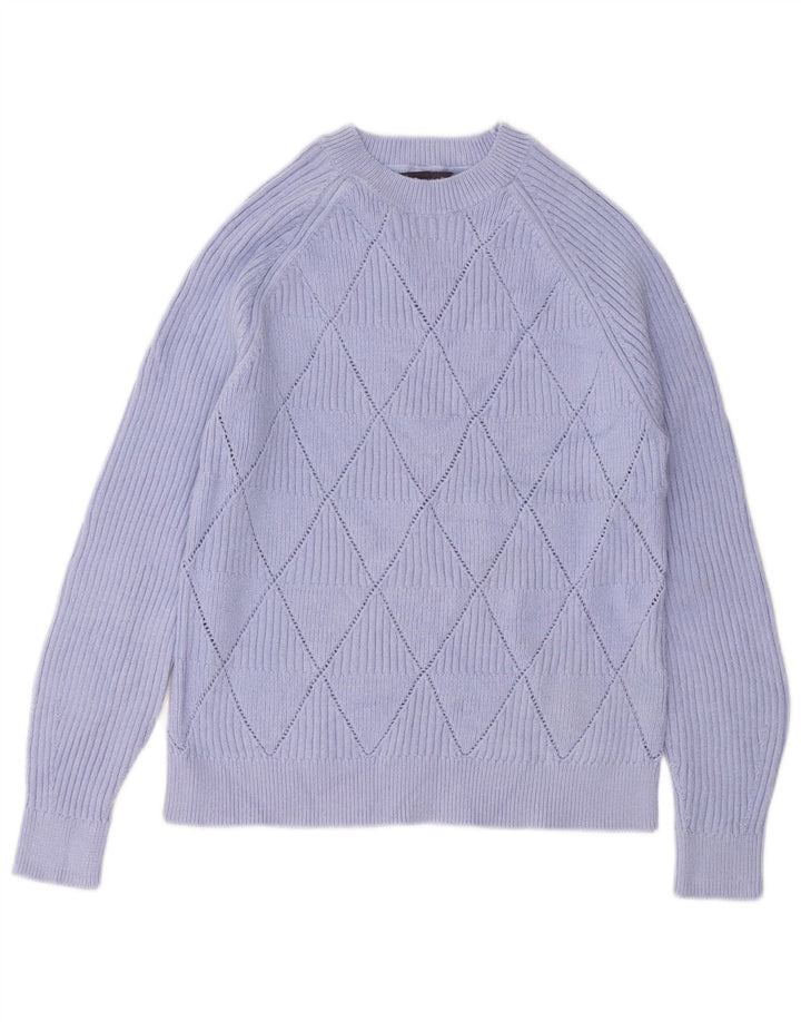 MARKS & SPENCER Suéter tipo jersey con cuello redondo para mujer UK 44 Medio Púrpura