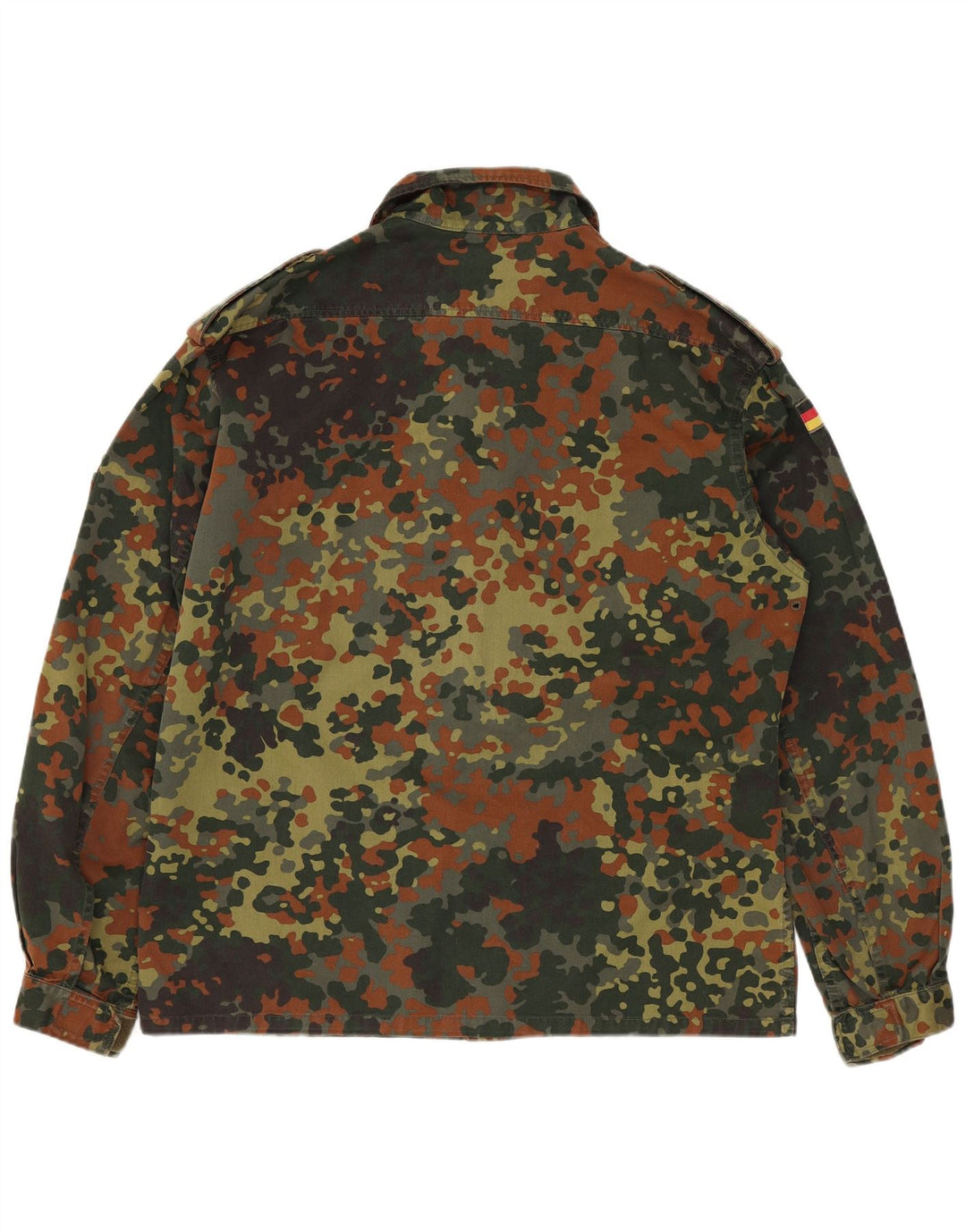 Vintage hombres sobrecamisa camisa militar pequeño camuflaje caqui