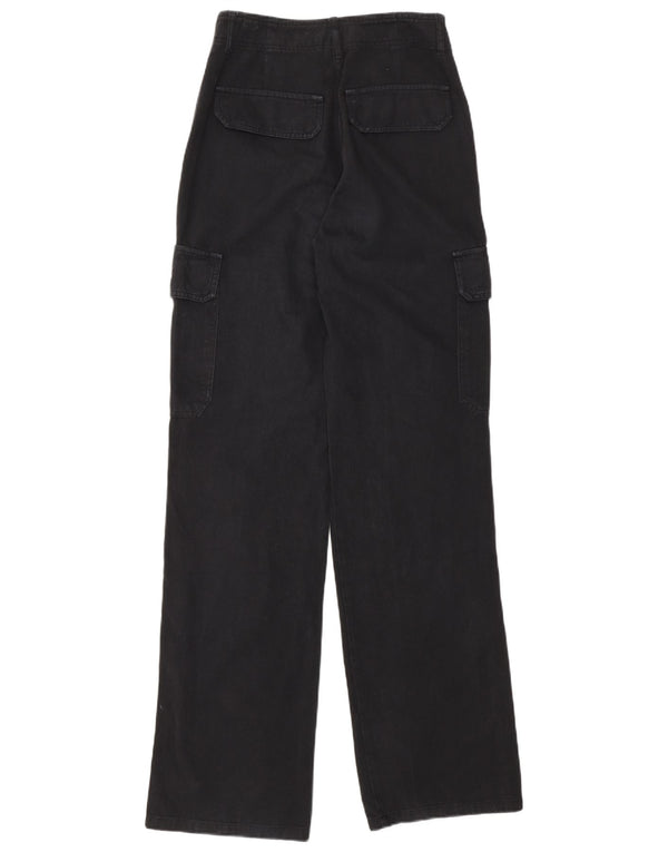 Zara Mujer Pantalón Cargo Holgado EU 32 2XS W22 L32 Algodón Negro