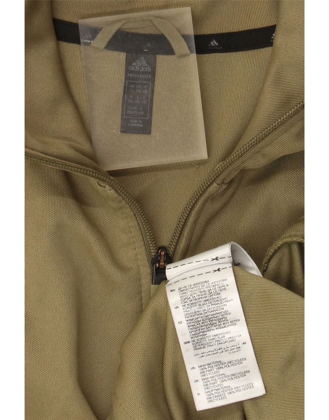 Adidas Hombre Chándal Top Chaqueta 2XL Caqui Poliéster