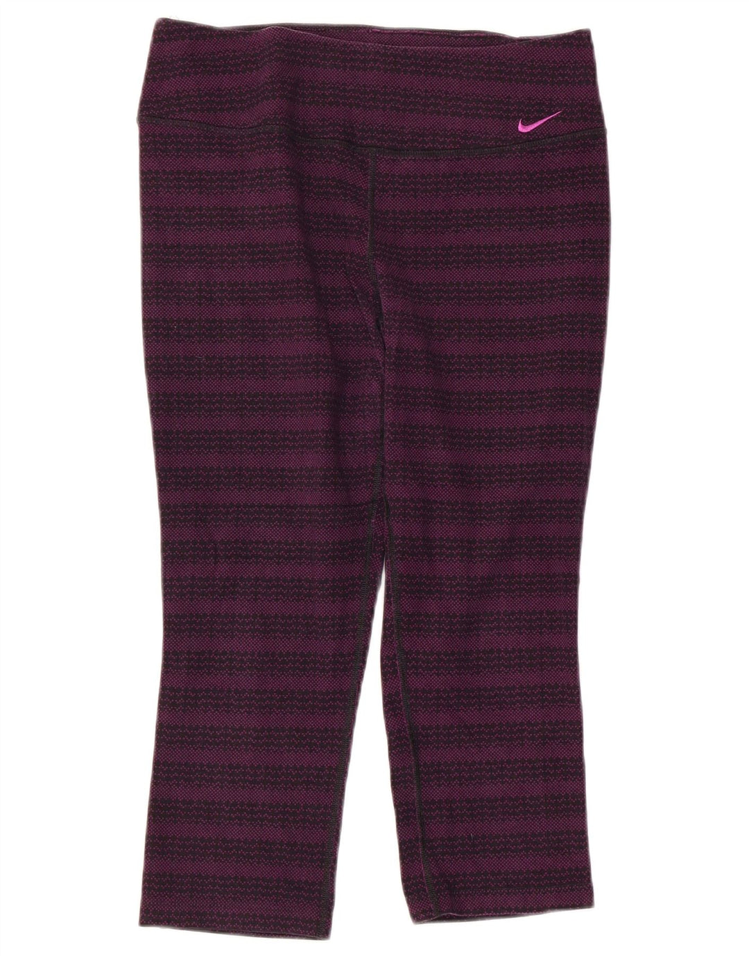 NIKE Leggings Capri Dri Fit para Mujer Reino Unido 14 Algodón a Rayas Morado Mediano