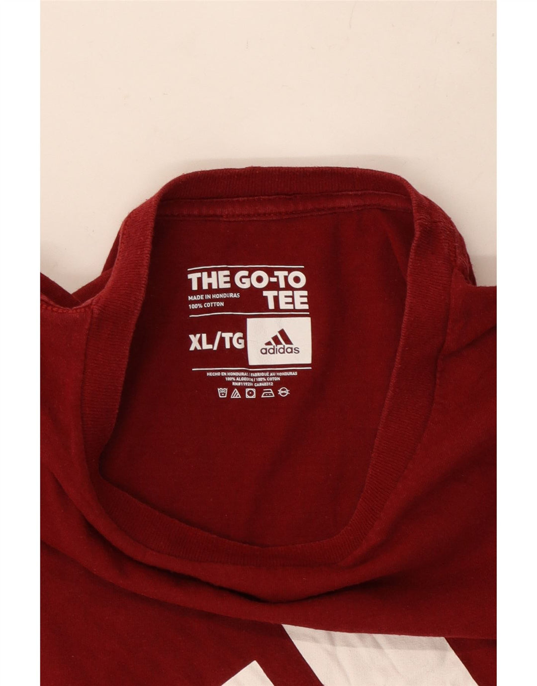 ADIDAS Camiseta gráfica para hombre Top XL Algodón rojo