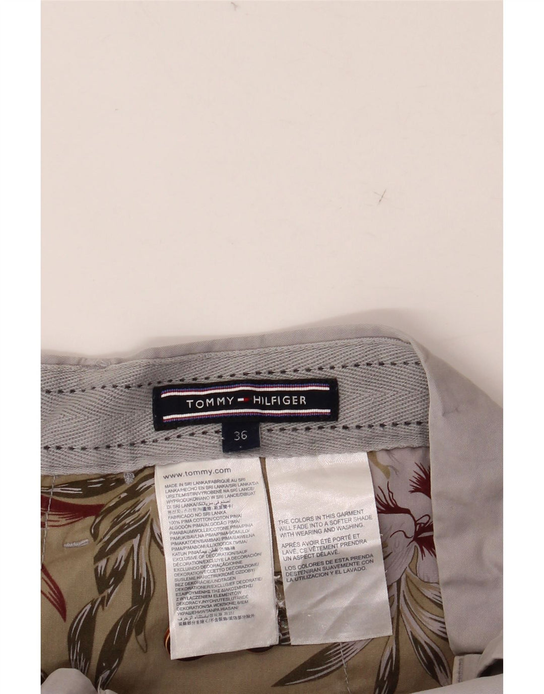 TOMMY HILFIGER Pantalones cortos chinos para hombre W36 Algodón gris grande