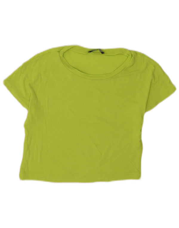 Zara Mujer Crop Camiseta Top UK 8 Small Verde