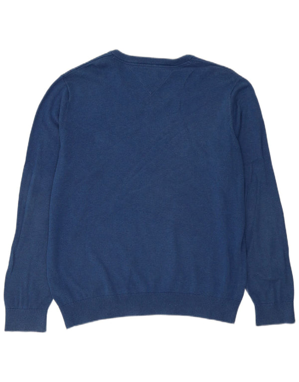 Tommy Hilfiger Jersey con Cuello en V para Hombre Jersey Grande de algodón Azul