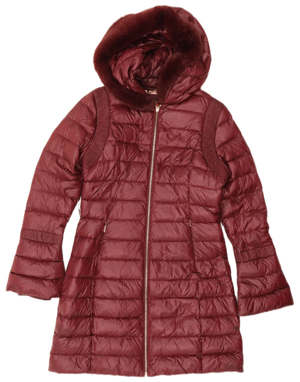 Ted Baker Abrigo acolchado con capucha para mujer Talla 2 Small Poliamida burdeos