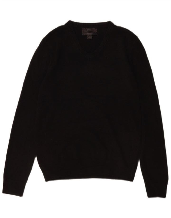 Marks & Spencer Suéter con Cuello en V para Hombre Pequeño Acrílico Negro