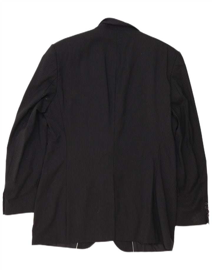 Hugo Boss Chaqueta tipo blazer de 2 botones para hombre EU 54 2XL Lana virgen a rayas negras