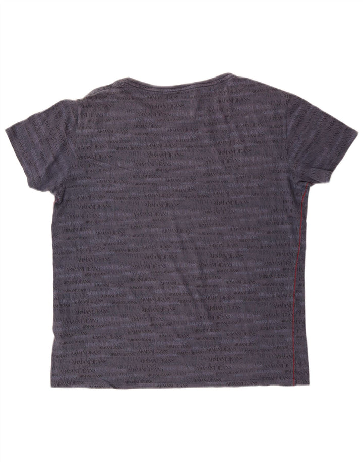 ARMANI JEANS Camiseta ajustada con gráfico para hombre Top 2XL Azul marino