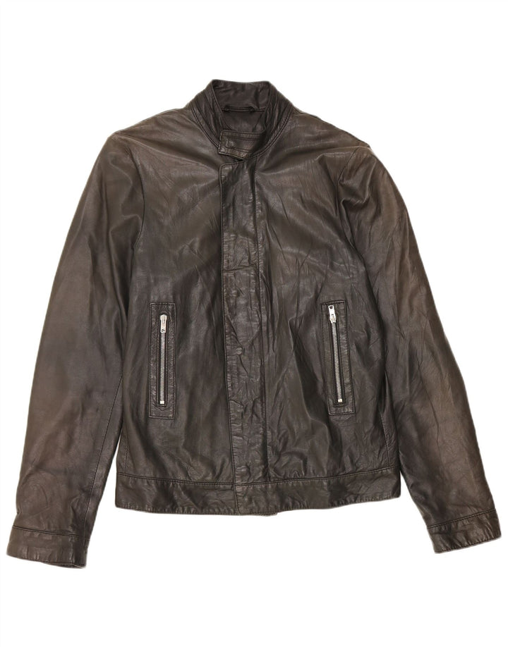 Chaqueta de cuero para hombre IT 48 Cuero negro mediano