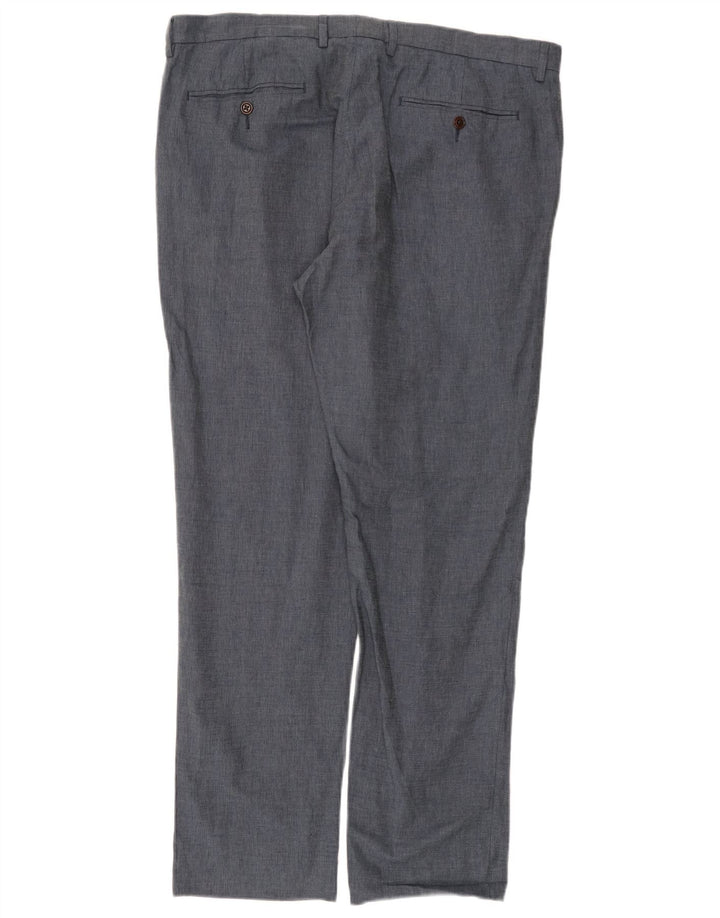 J. CREW Pantalón de traje recto BOWERY para hombre W36 L32 Lino azul marino