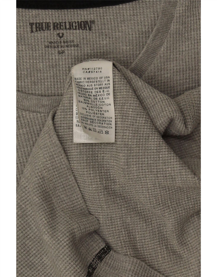 True Religion Top gráfico para hombre de manga larga de algodón gris pequeño
